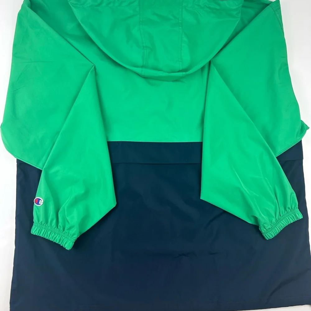 Champion Men’s Emerald Green/Navy Colorblock Packable Jacket Sz XL